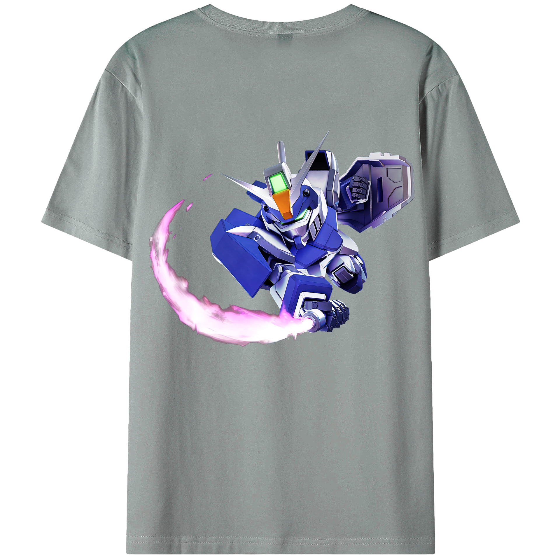 （画像用） 機動戦士ガンダム Mobile Suit Gundam 綿100％ メンズ半袖Tシャツ（バックプリント） 通気性